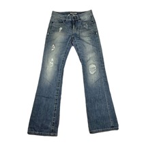 BKE Jeans Mens Size 28L Carter Bootleg Distressed Patches Light Wash Blu... - $44.54