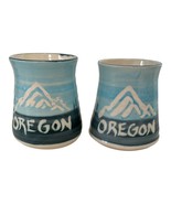 2 Handmade Oregon Mt Hood Trees Art Pottery Coffee MUG Lindsoe Clayworks... - $458.45 MXN