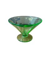 Vintage Green Federal Depression Glass Sherbet Compote Dish Bowl - $10.65