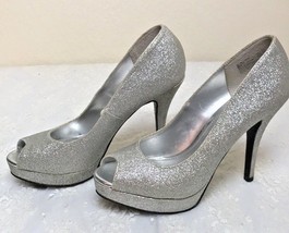 Fiona Night Silver Glitter Shoes Size 6.5 - $18.79
