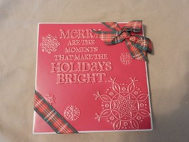 Hallmark Merry Are The Moments That make The Holidays Bright Ceramic Til... - £23.50 GBP