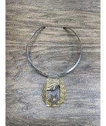 Vintage Gold Tone Choker Necklace Handmade Snowflake Winter Christmas KG JD - $10.82 CAD