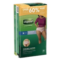 Depend Women&#39;s Fit-Flex Incontinence Underwear - Medium 30 Count - £21.37 GBP