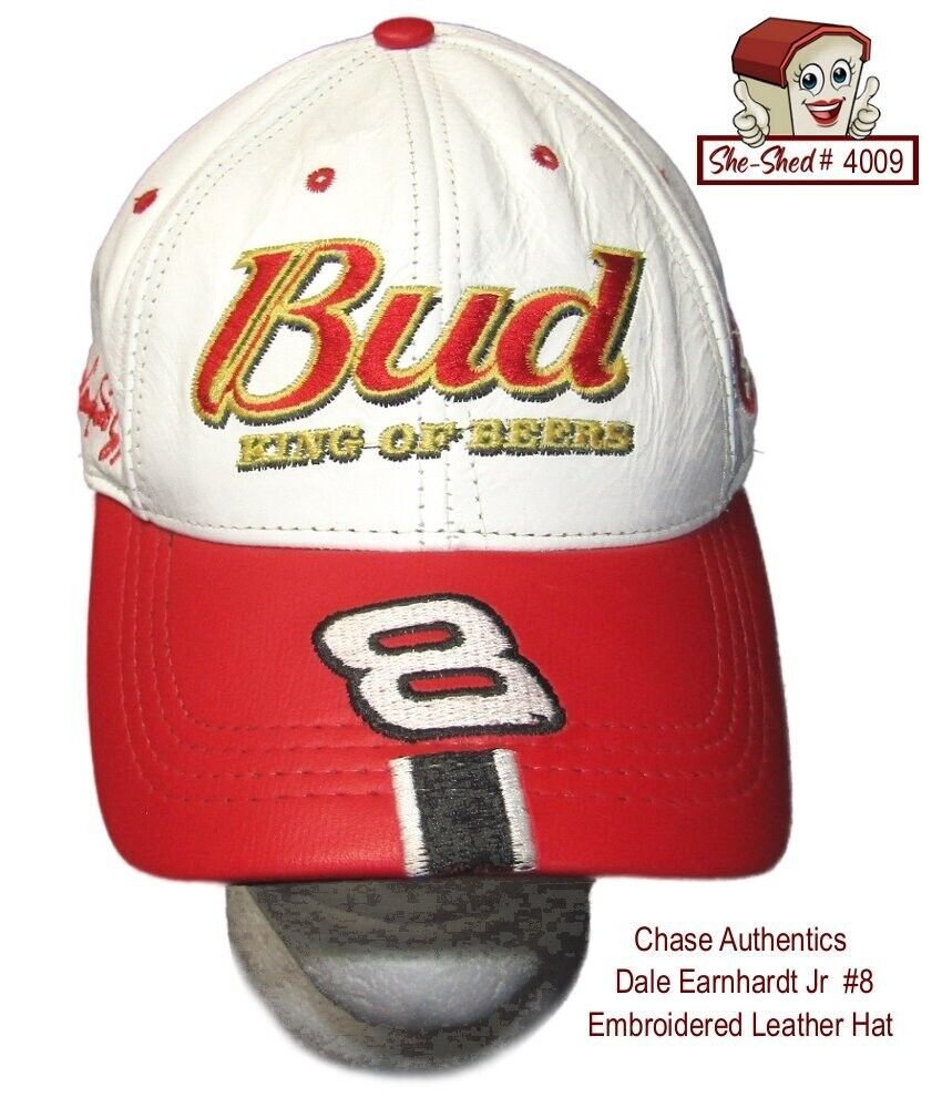 Primary image for Dale Earnhardt Jr Leather Adjustable Hat Budweiser King of Beer Chase Authentic