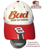 Dale Earnhardt Jr Leather Adjustable Hat Budweiser King of Beer Chase Au... - $39.95