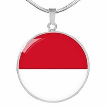 Express Your Love Gifts Indonesia Flag Necklace Indonesia Flag Engraved Stainles - £43.35 GBP