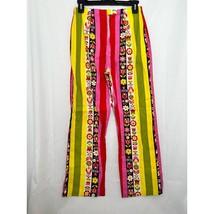 Vintage Handmade Women’s 70’s Striped Floral Wide Legged High Rise Pants... - $55.14