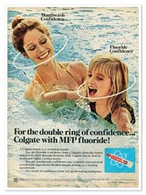 Colgate Toothpaste MFP Fluoride Double Ring Vintage 1972 Full-Page Magaz... - £7.59 GBP