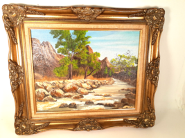 Mid Century Cuban Oil on Canvass, Landscape, Signed Fabio, 26&quot; x 23&quot; - £57.80 GBP