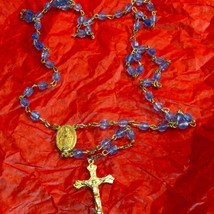 Very gorgeous vintage blue rosary - £14.21 GBP