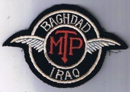 Iraq Baghdad Patch Wings TMP 3&quot; Diameter Embroidered on Black Felt - $10.91