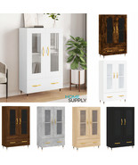 Modern Wooden Home 2 Door Storage Cabinet Unit With Glazed Display &amp; Dra... - £108.55 GBP+