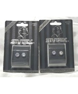 2x STUDEX Sensitive Stud Earrings 7mm Tiff CZ Silver Plated Round 4 Prong - $357.22 MXN