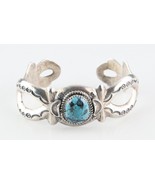 Vtg Sterling Silver Gilbert Tom Navajo Turquoise Cuff Bracelet Unique Piece - $4,971.42 MXN