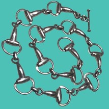 Vintage Sterling Silver Horse Bit Style Linked Necklace 76 Grams 18” - £467.88 GBP
