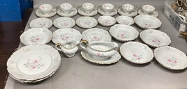 Set Of 30 Pink Floral H&amp;Co Selb Bavaria Germany Heinrich Cup/Saucer/Bowl... - €84,62 EUR