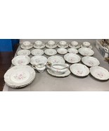 Set Of 30 Pink Floral H&amp;Co Selb Bavaria Germany Heinrich Cup/Saucer/Bowl... - $98.99