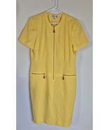 Vtg KASPER A.S.L. Yellow Short Sleeve Dress Women&#39;s Size 16 - $510.12 MXN