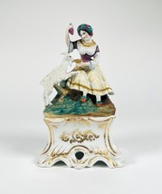 Antique porcelain statue woman with drinking goat, Germany/Austria - £100.19 GBP
