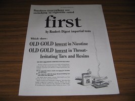 1942 Print Ad Old Gold Cigarettes Lowest in Nicotine &amp; Tars - £11.12 GBP