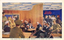 Times Square Armed Services Mens Center New York City 1945 postcard - $6.44
