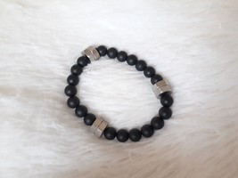 Men&#39;s Stainless Steel &quot;Bolts and Beads&quot; Stretch Bracelet ~ NEW!!! - £11.18 GBP