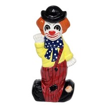 Vtg Circus Clown Piggy Bank Two Faced 11&quot; Resin Happy Sad Face Carnival Theme - £13.91 GBP