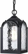 Outdoor Pendant Light Fixture Vintage Black Modern Glass Lantern Porch Metal Bar - £69.13 GBP