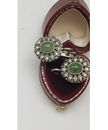 Antique Sterling Silver Jade Paste Earrings - $342.87 CAD