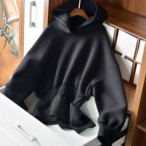 KUSAHIKI Korean Slim Waist Hooded Sweatshirt Causal Long Sleeve Women Hoodies 20 - £95.84 GBP