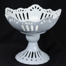 Mikasa White Compote Footed Bowl Bridal Lace  7" Tall x 7-1/2" Diameter - $15.67