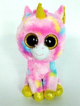 Ty Beanie Boo Fantasia Pink Unicorn Glitter Eyes Plush Animal 2015 7&quot; - £15.82 GBP