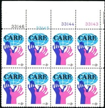 1439, Mint 8¢ NH Scarce Color Shift Error Plate Block of 8 Stamps - Stuart Katz - $85.00