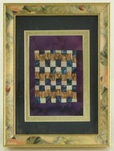 Vintage Textile QUILT Crafted by Liz Schwartz Miniature Cotton Batik Framed Art - £20.46 GBP