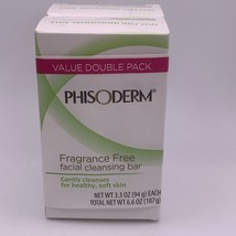 (1) Phisoderm 2-Pack Fragrance Free Facial Cleansing Bar Soap 2 Bars 3.3 oz NEW - £21.97 GBP
