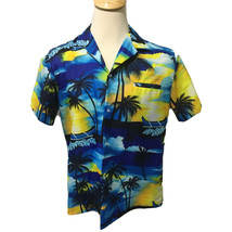 Rai Nani Mens Vintage Hawaiian Shirt Size Large Short Sleeve Outrigger Sunset - £22.00 GBP