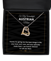 Austrian Mom Necklace Gifts - To My Wonderful Mom - Love Pendant Jewelry  - £40.02 GBP