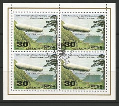 4 stamp sheet Zeppelin, LZ 11 &quot;Victoria Louise&quot;,Korea 1988  - $3.00