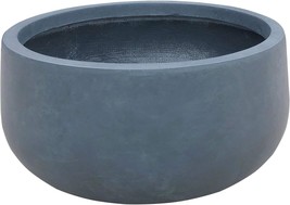 Kante Lightweight Concrete Outdoor Planter Pot Round Bowl Planters, 16&quot; Dia. - £44.25 GBP