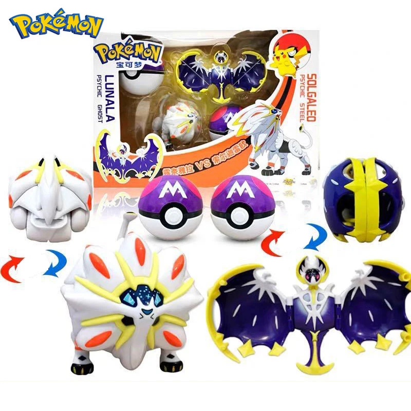 Pokemon Sun Ball Deformation Action Figure Set Anime Toy Transformation Mewtwo - £19.52 GBP+