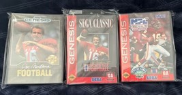 Joe Montana Football 3 GAME LOT, Sega Genesis, 1990, 1993, 1994, VG CONDITION! - £19.87 GBP