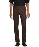 MURANO EVAN Flat Front Pants Slacks Brown Paisley Extra Slim Fit NWT 29&quot;... - €26,54 EUR