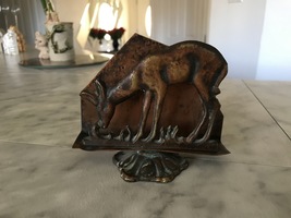 Antique 1910 metal doe napkin holder   1  thumb200