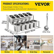 VEVOR Expandable Spice Rack, 13.8&quot;-23.6&quot; Adjustable, 2-Tier Stainless Steel Orga - $191.99