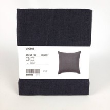 (Lot of 2) Ikea VIGDIS Pillow Cushion Cover 100% Ramie 20&quot; x 20&quot; Gray New - £22.57 GBP