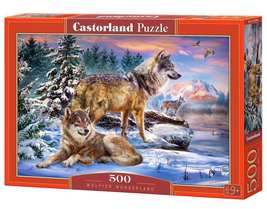 500 Piece Jigsaw Puzzle, Wolfish Wonderland, Winter scenery, Animal Puzzle, Adul - £12.85 GBP