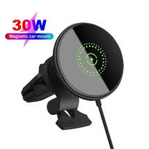 30W Magnetic Wireless Fast Charging Car Cradle - Power Delivery PD Auto Phone Ch - £10.21 GBP+