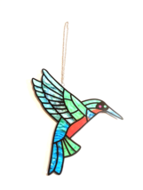 Hummingbird Suncatcher 7 1/2 in with Chain Hanging Window Resin - £9.16 GBP