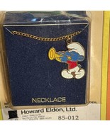 Vintage Smurf Necklace 14K Gold Electroplate Howard Eldon Ltd 85-012 - £17.72 GBP
