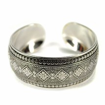 Tribal Metal Cuff Bangle Bracelet Tibetan Nepal Gypsy Style Silver Tone Jewelry - £7.93 GBP